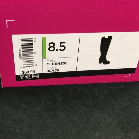 Black SO heeled knee boots new in box - Picture 3 of 7